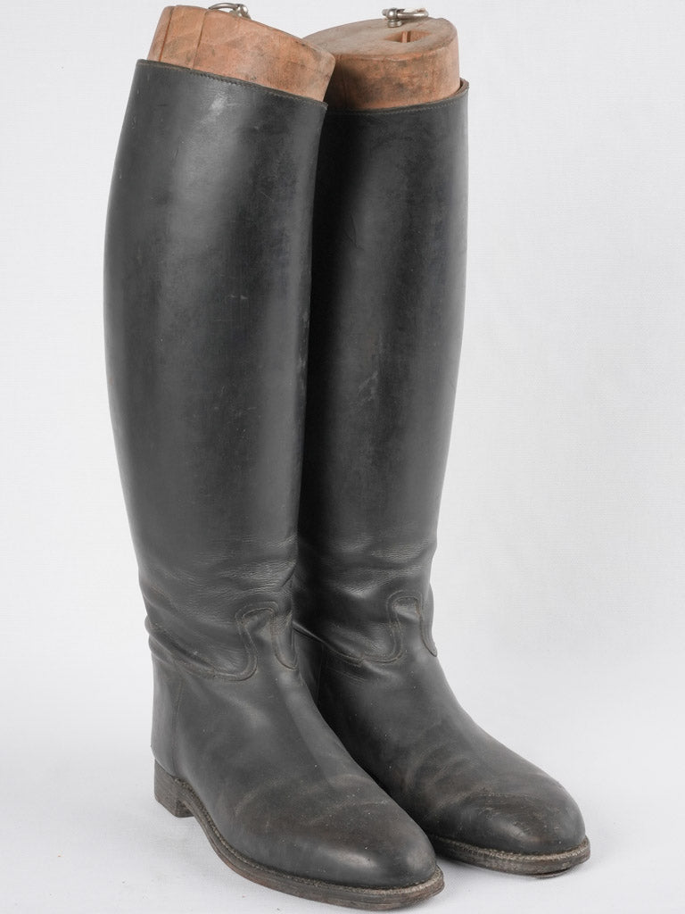 Vintage leather men's French boots