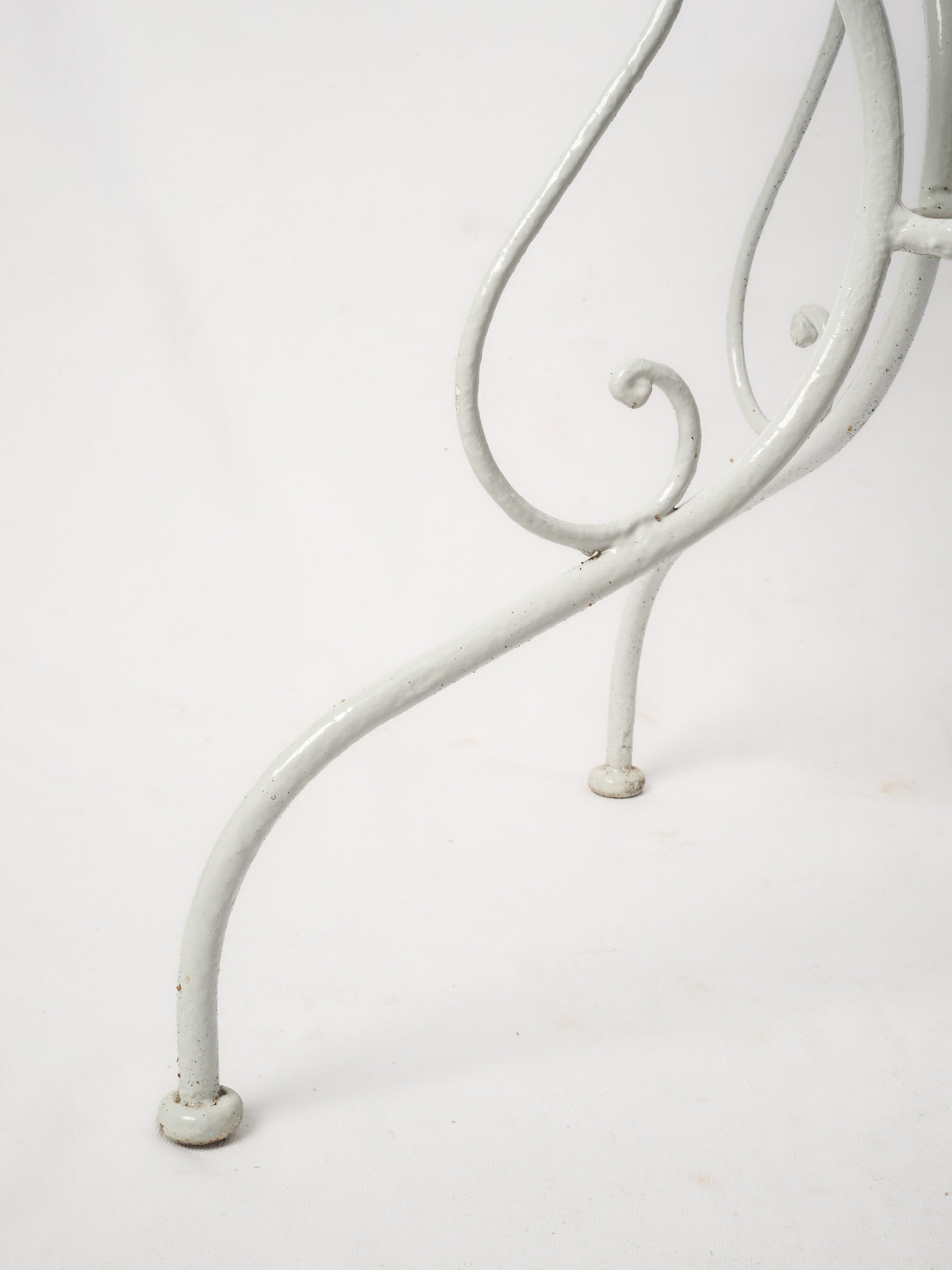 Vintage French Wrought Iron Garden Table - White