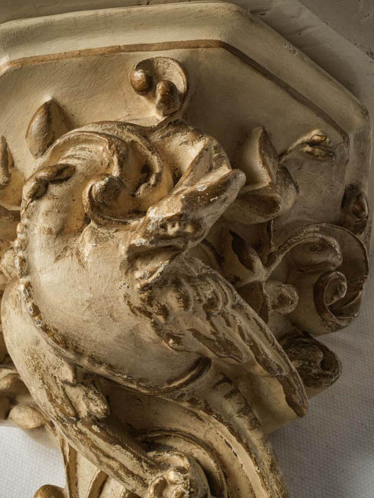 Aged patina sculptural wall console