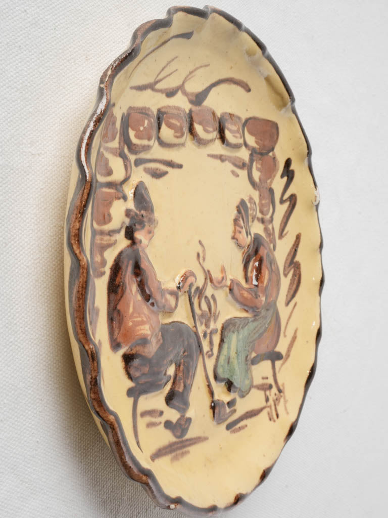 Provençal Hand-Painted Decorative Relief Plate Signed Géry - 9"