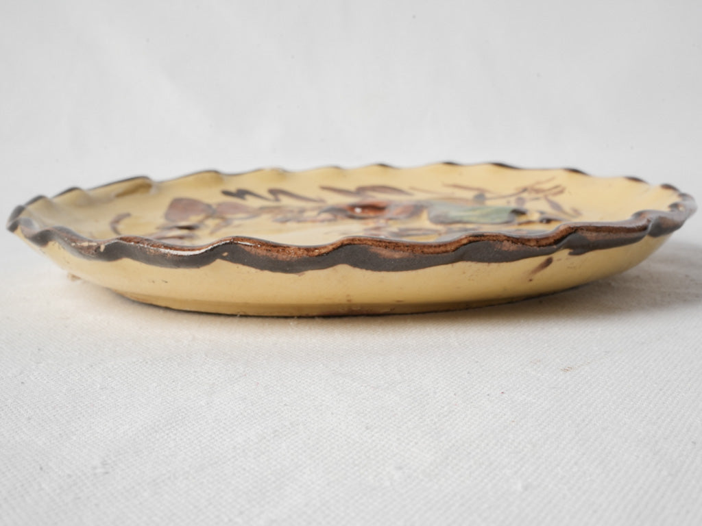 Provençal Hand-Painted Decorative Relief Plate Signed Géry - 9"