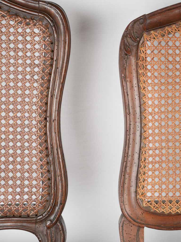 Refined vintage French cane chairs