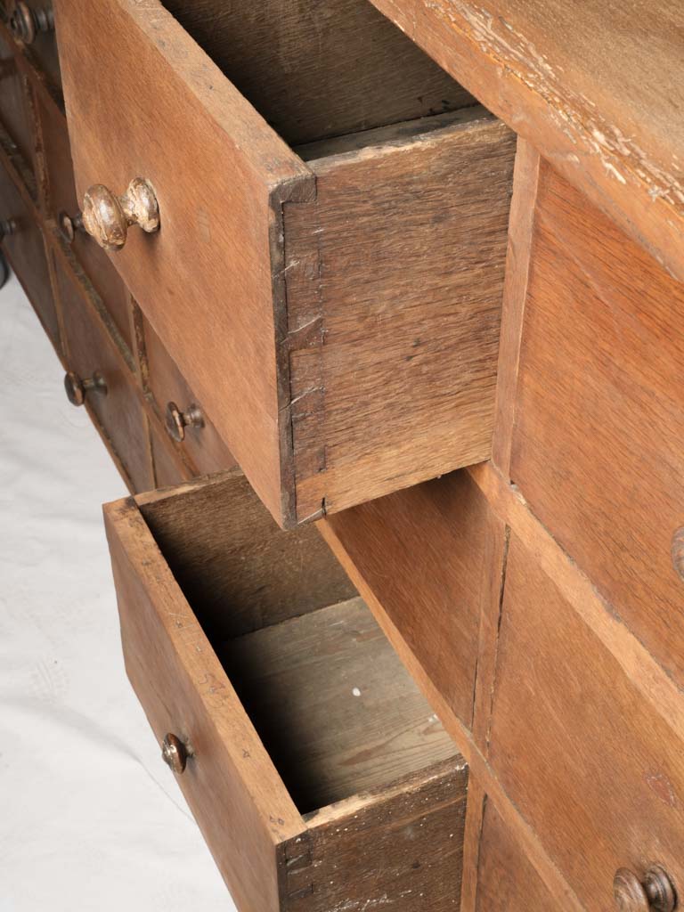 Large Late 19th-Century Oak Meuble de Métier / Bank of Drawers