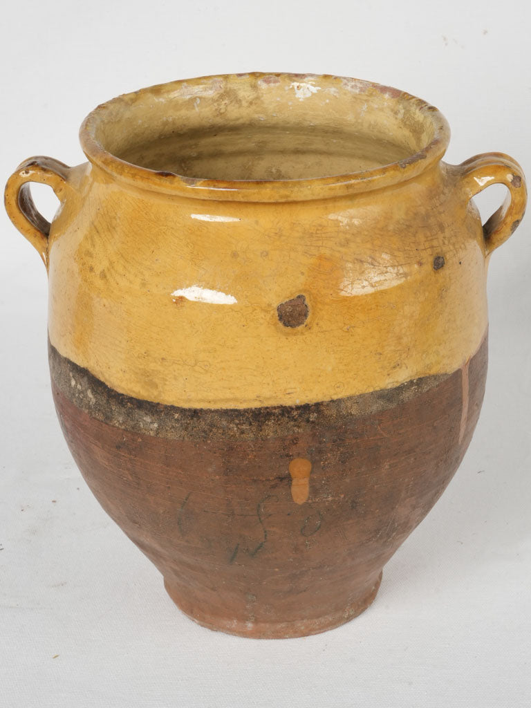 Ochre glazed antique Confit Pot