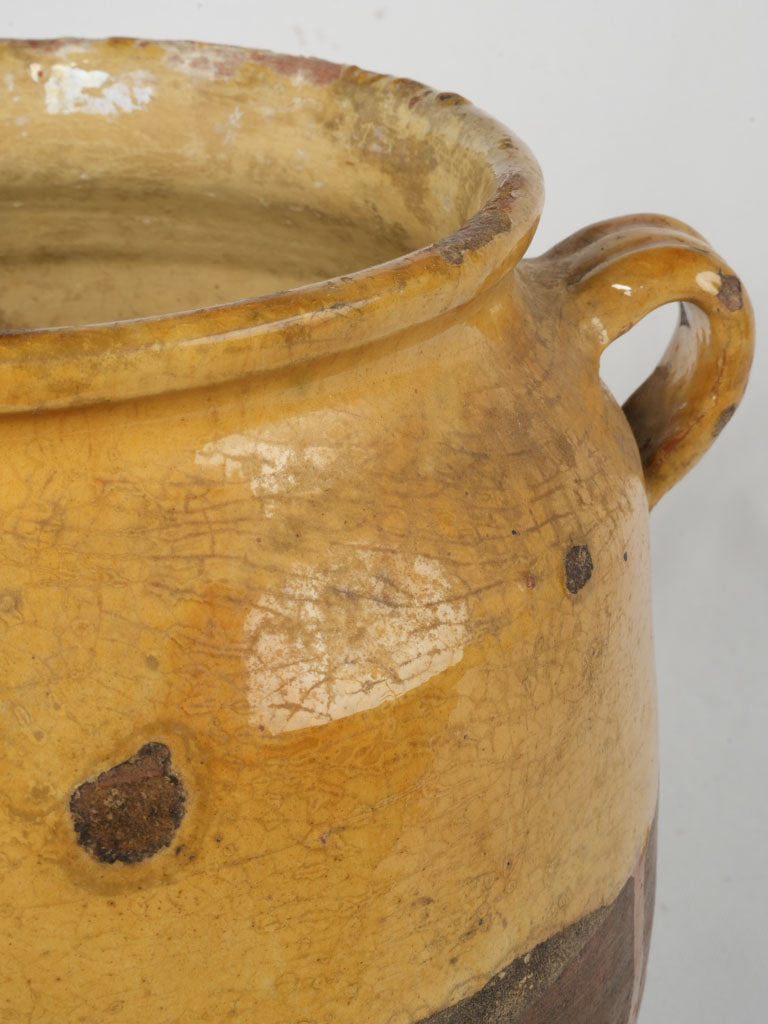 Charming ochre-glazed French Confit Pot