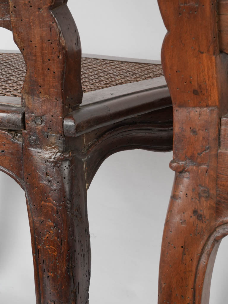 Vintage French wooden cane chairs