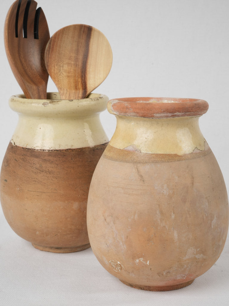 Pair of miniature antique French Biot jars 6¾"