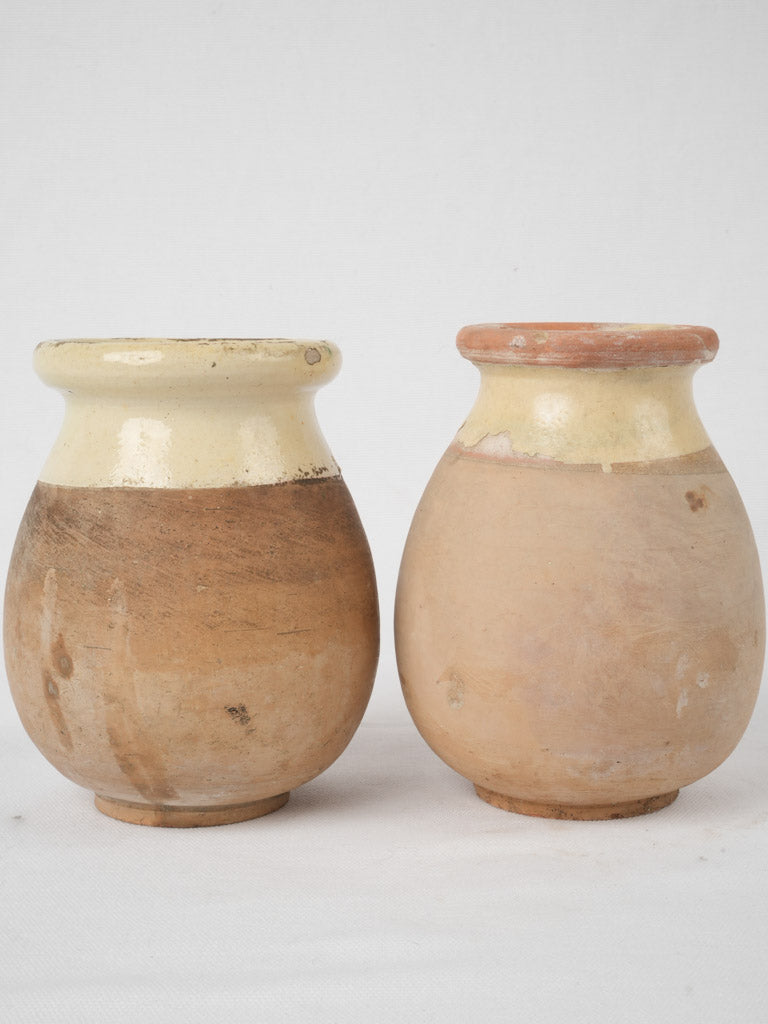 Pair of miniature antique French Biot jars 6¾"