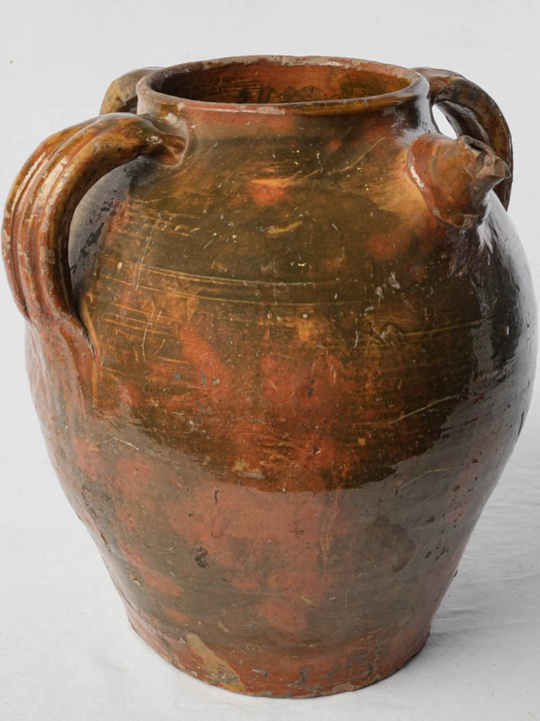 Antique French terracotta oil jar
