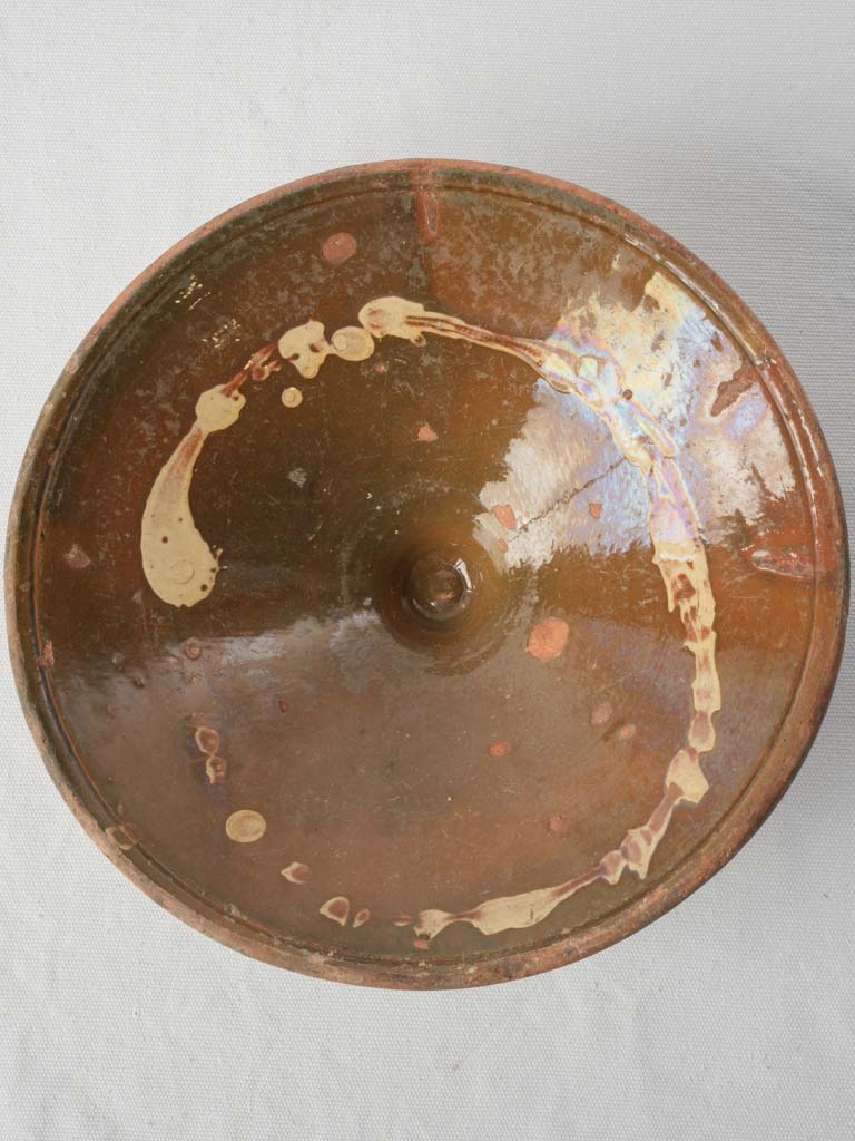 Ochre-brown glazed serving piece