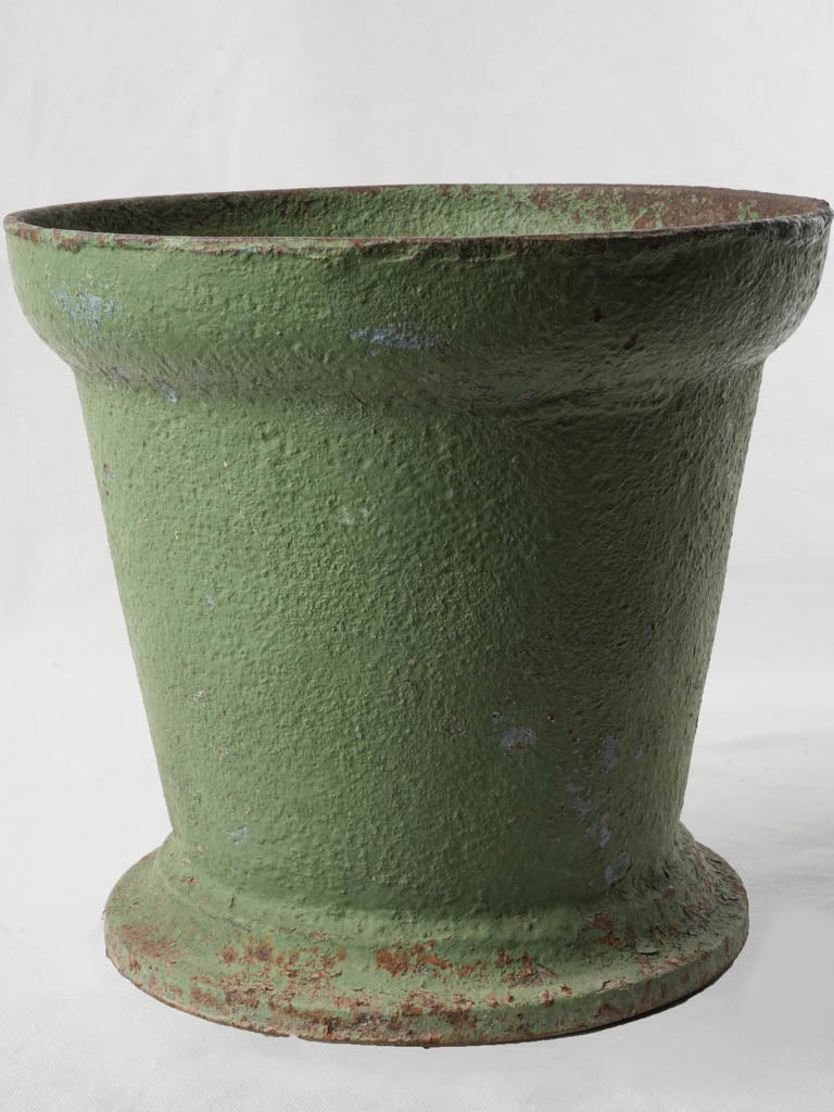 Late 19th Century French Industrial Cast-Iron Mortar Converted Planter - 13½"