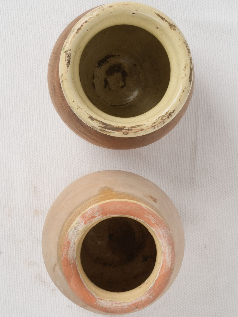 Pair of miniature antique French Biot jars 6¾"