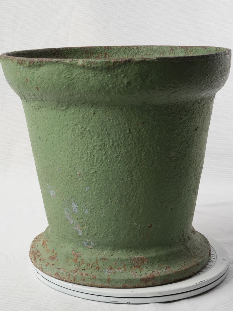 Late 19th Century French Industrial Cast-Iron Mortar Converted Planter - 13½"