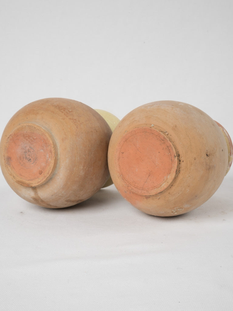 Pair of miniature antique French Biot jars 6¾"