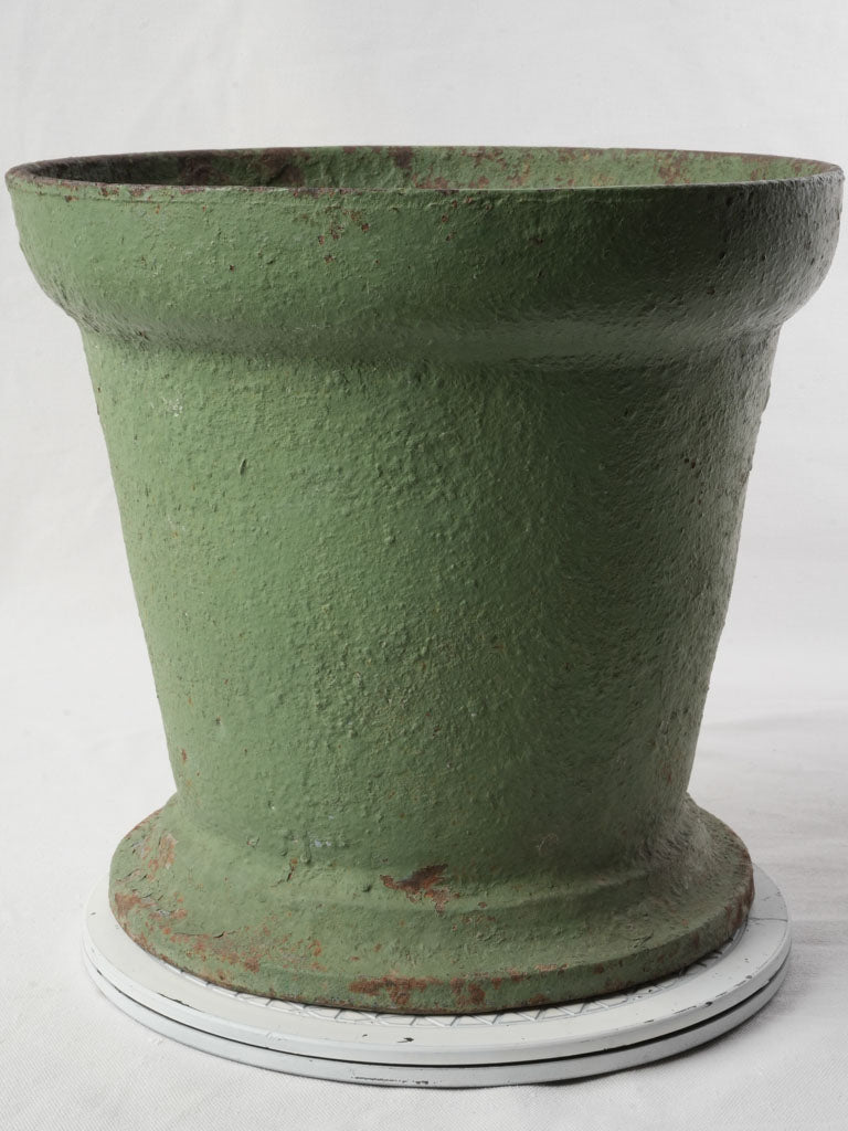 Late 19th Century French Industrial Cast-Iron Mortar Converted Planter - 13½"