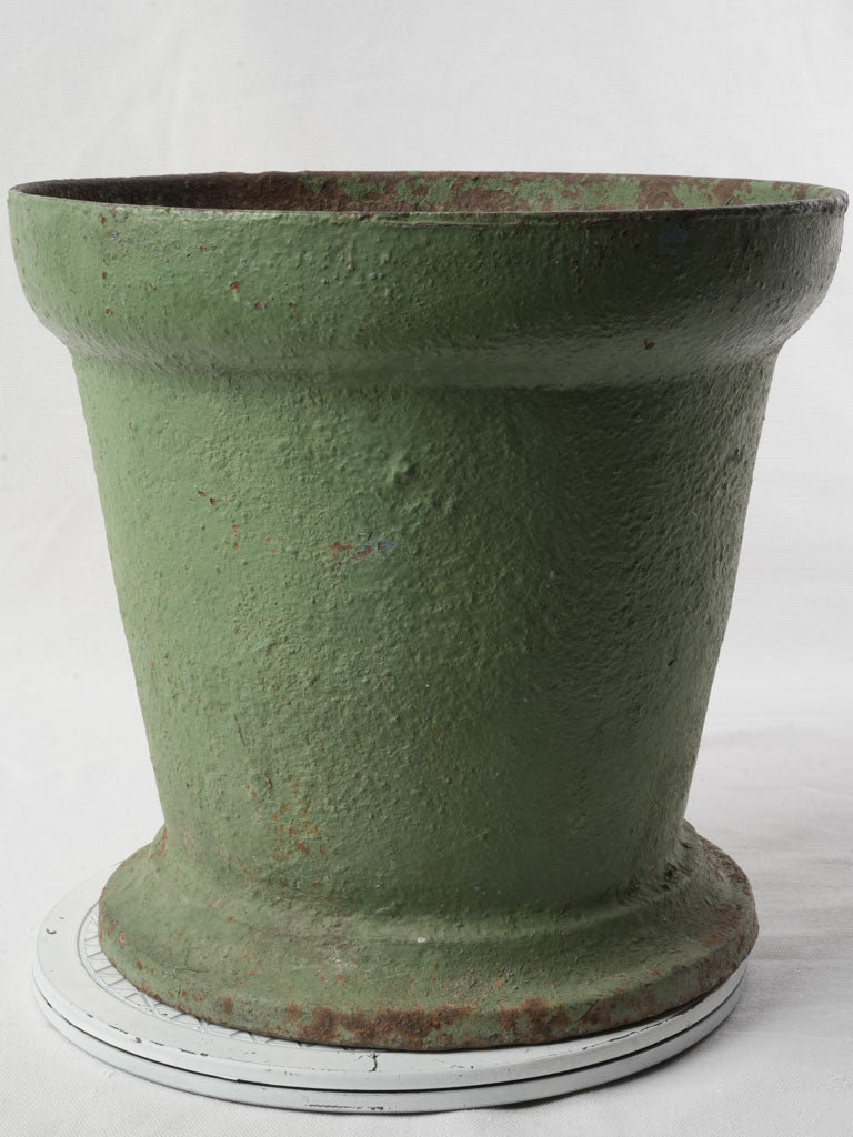 Late 19th Century French Industrial Cast-Iron Mortar Converted Planter - 13½"