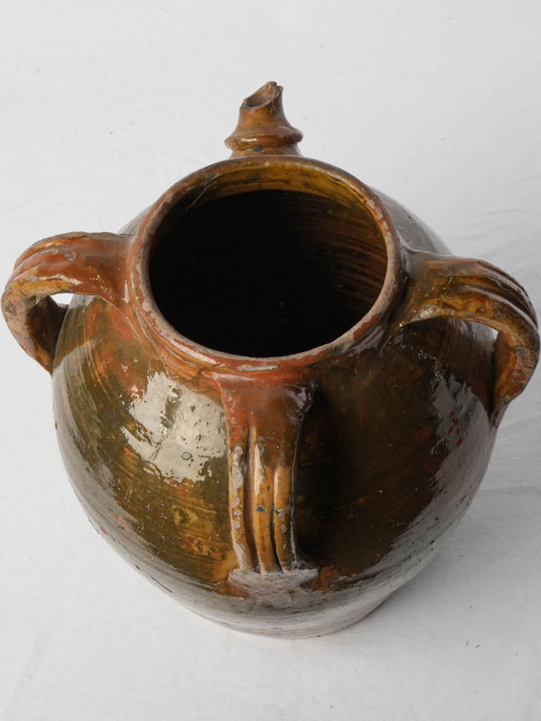 Primitive kiln-speckled rounded jug
