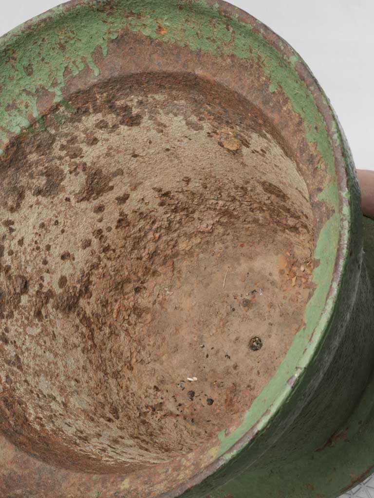 Late 19th Century French Industrial Cast-Iron Mortar Converted Planter - 13½"