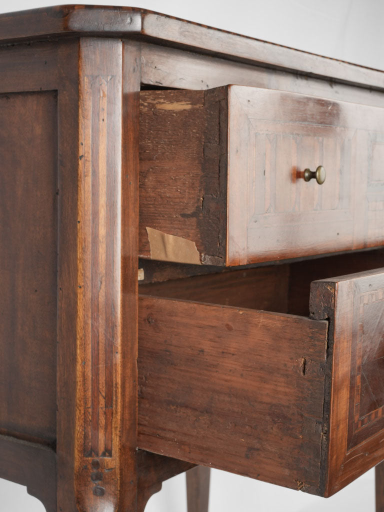 Walnut and mahogany 19th century commode