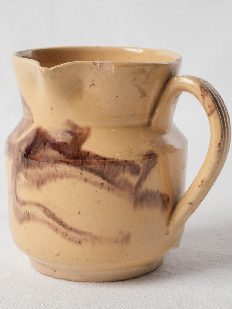 Mid-20th Century Vallauris Lidded Creamer w/ Marbled Glaze - 5"