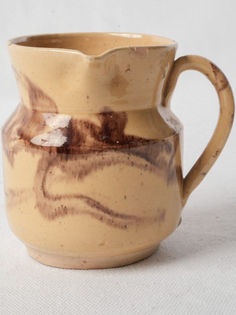 Mid-20th Century Vallauris Lidded Creamer w/ Marbled Glaze - 5"