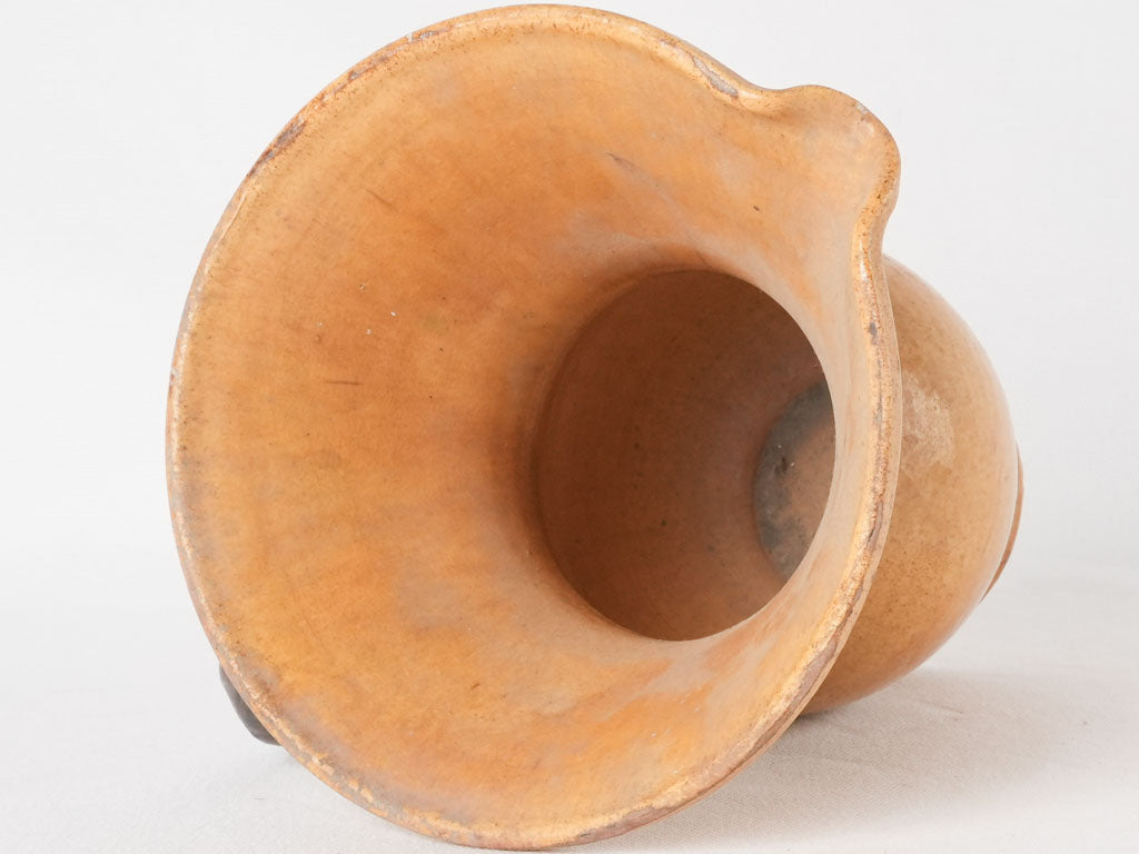 RESERVED GG Antique ocher crachoire spittoon - Dieulefit 8¾"