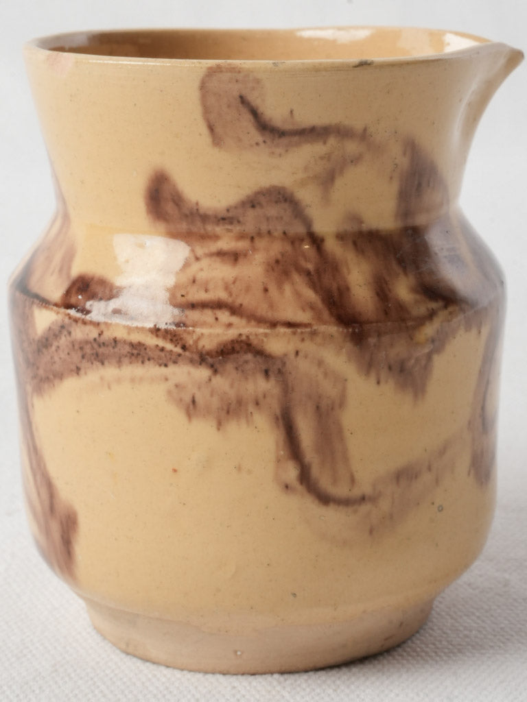 Mid-20th Century Vallauris Lidded Creamer w/ Marbled Glaze - 5"