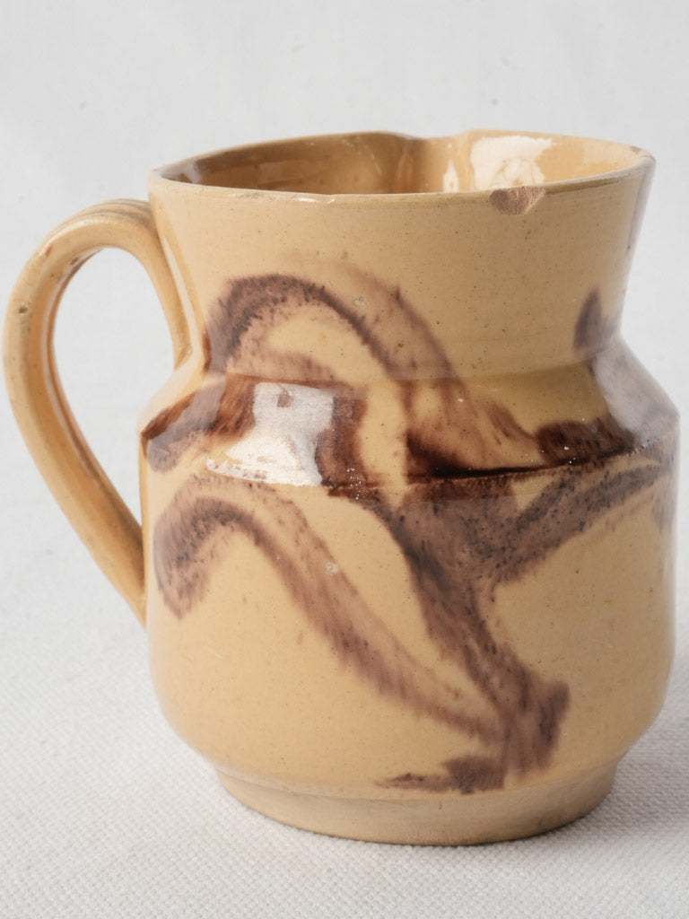 Mid-20th Century Vallauris Lidded Creamer w/ Marbled Glaze - 5"