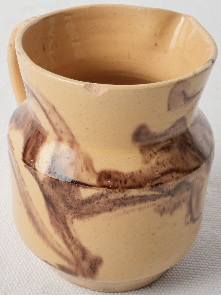 Mid-20th Century Vallauris Lidded Creamer w/ Marbled Glaze - 5"