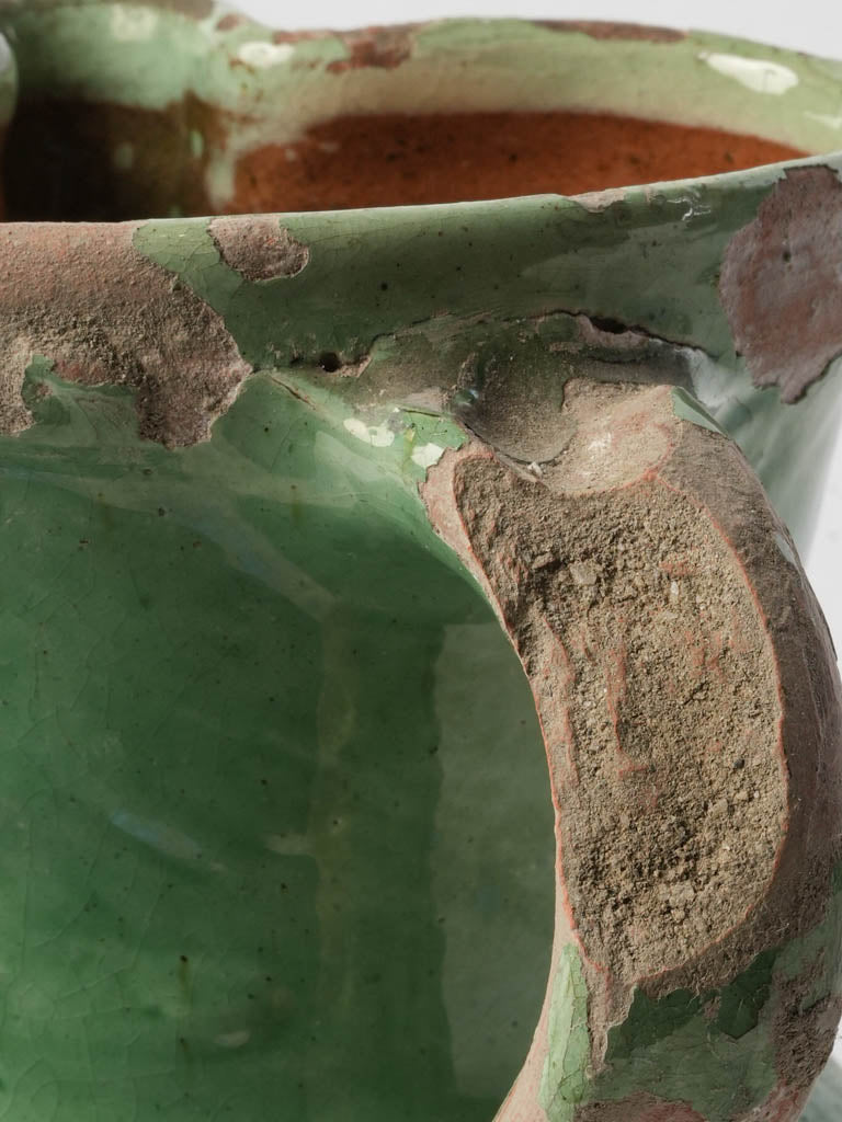 Glossy rustic earthenware pitcher