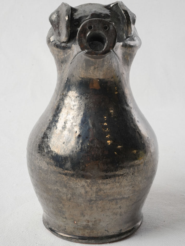 Vintage Pig-Shaped Cider Pitcher by Alphonse Hamel from Normandy - 9"