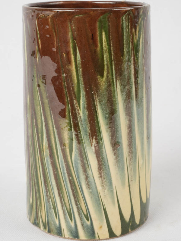Vintage French ceramic striped vase
