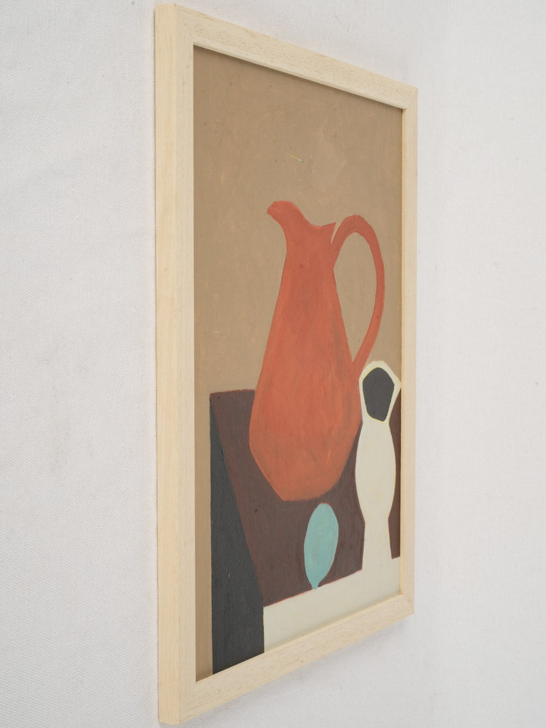 Terracotta-colored pitcher framed painting