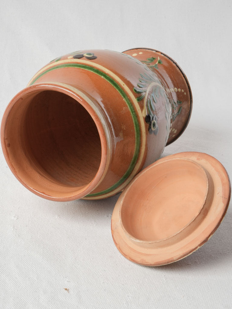 Hand-painted charming lidded French urn