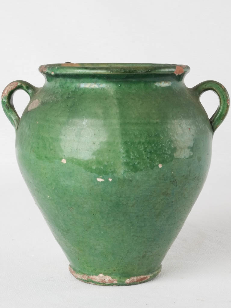 Small dark green confit pot 7½"