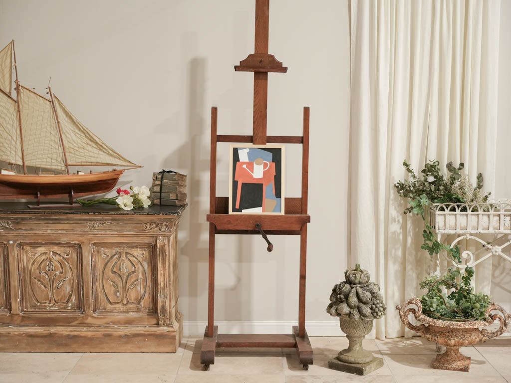 Terracotta geometric canvas art