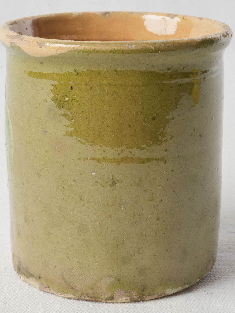 Early 20th-Century French Savoy Petite Jam Jar W/ Stylized Fruit Motif - 4¼"