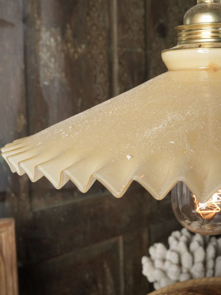 Off-white 1930s hanging light fixture