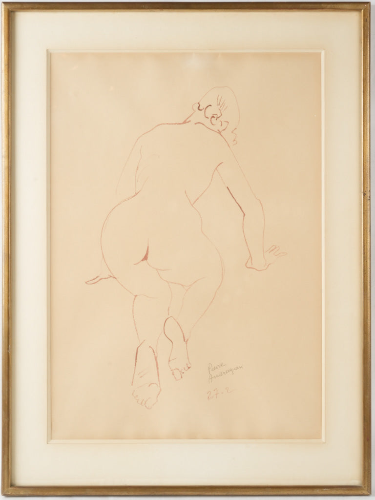 Vintage French watercolor painting by Ambrogiani
