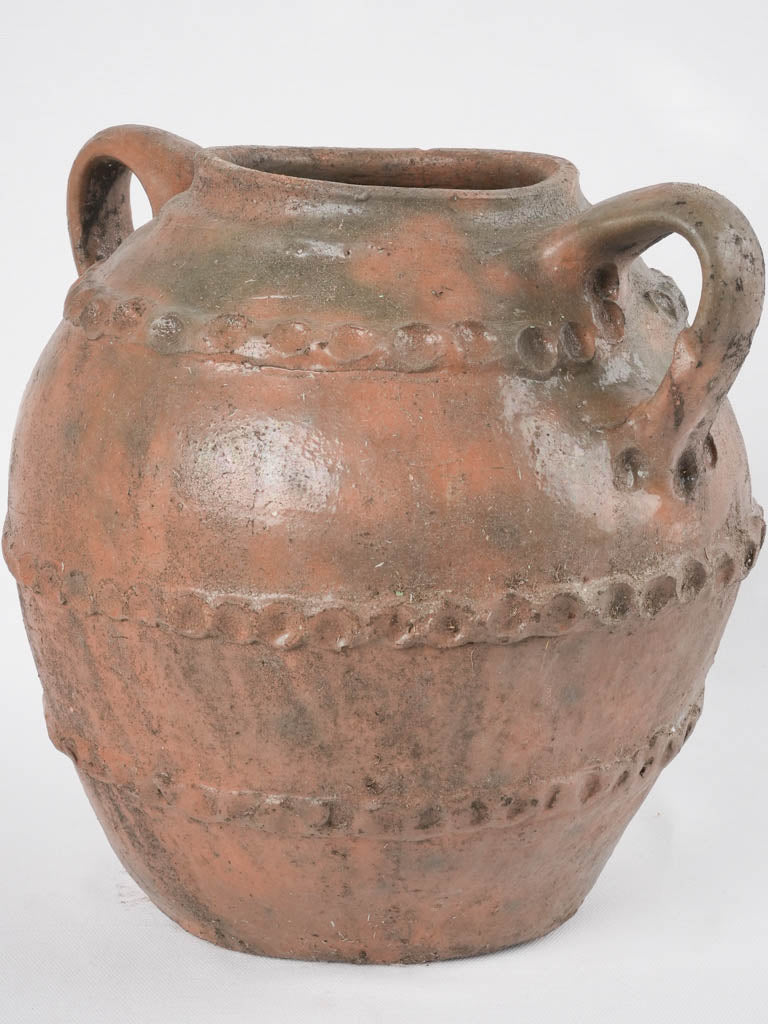 Vintage earthenware French walnut oil jug