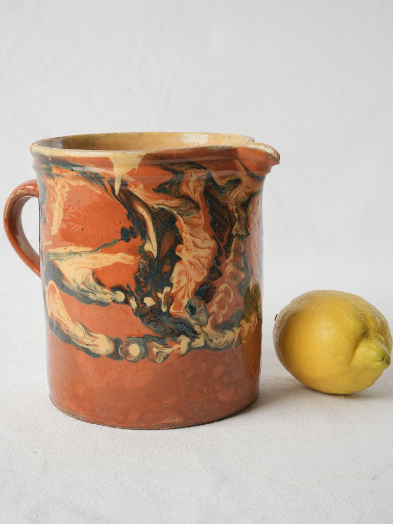 Late 19th-Century Pitcher from Savoy w/ Jaspe Glaze - 6¾"
