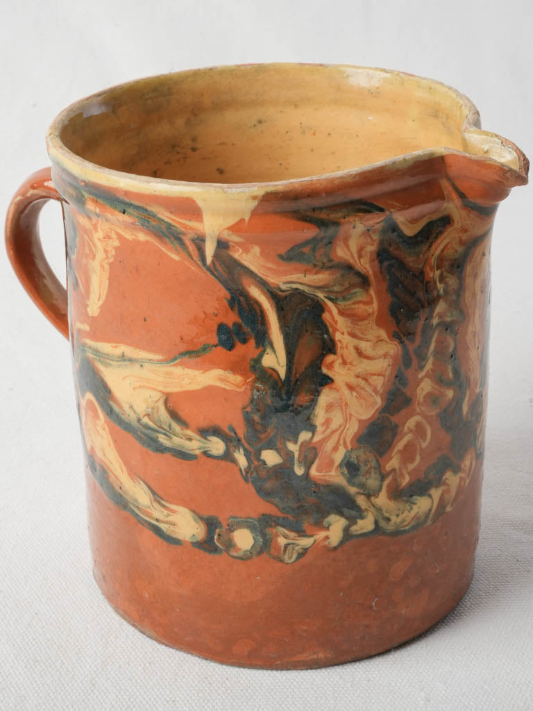 Late 19th-Century Pitcher from Savoy w/ Jaspe Glaze - 6¾"