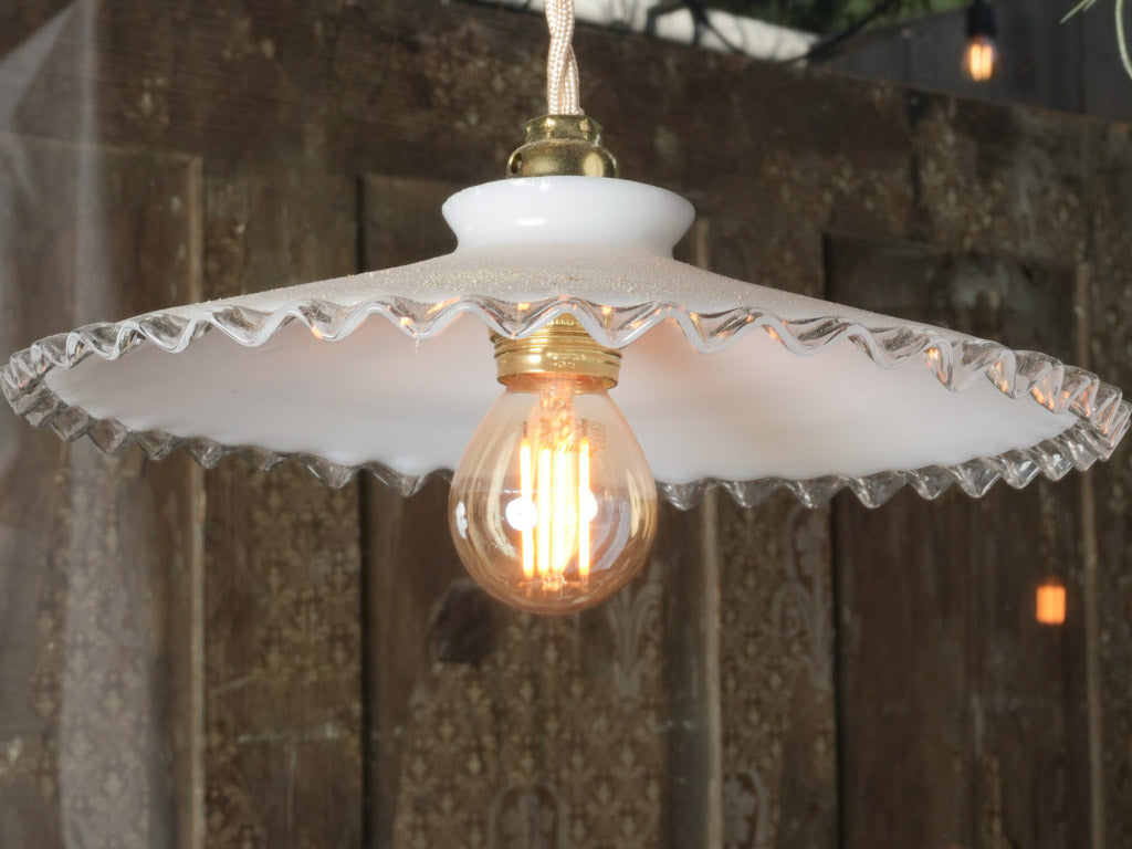 Romantic vintage opaline bedside pendant