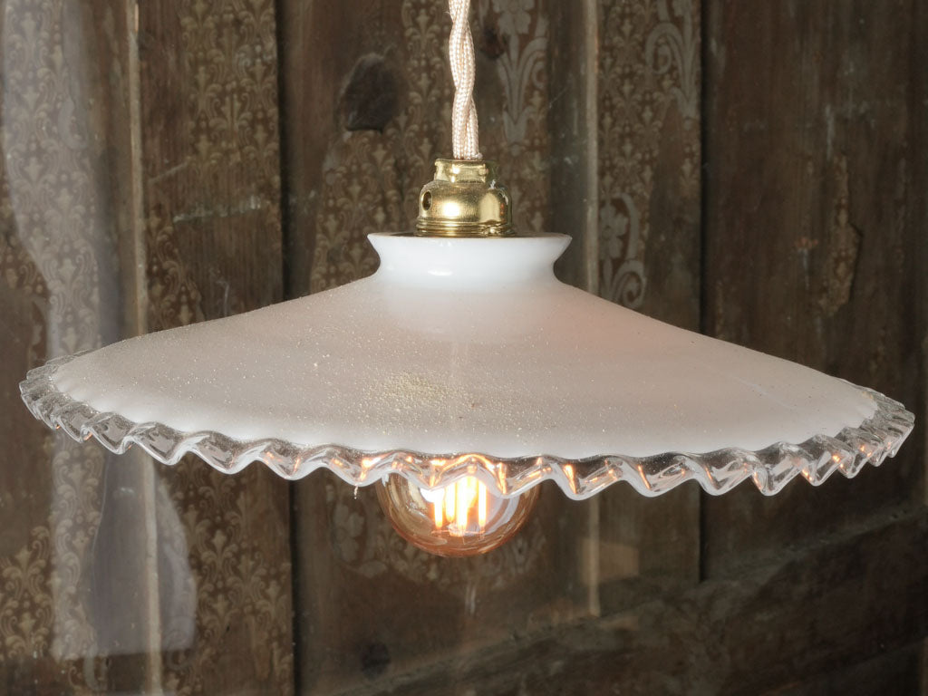 Charming brass socket opaline pendant