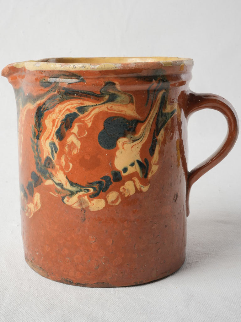 Late 19th-Century Pitcher from Savoy w/ Jaspe Glaze - 6¾"
