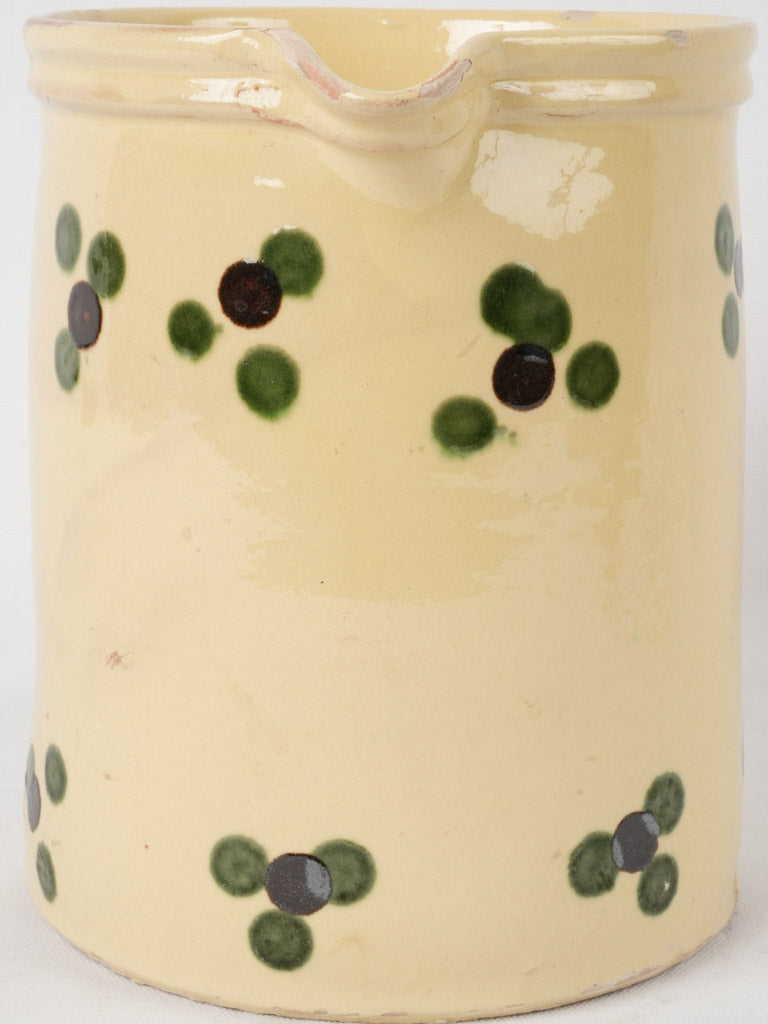 Vintage green-accent ceramic Provence jug