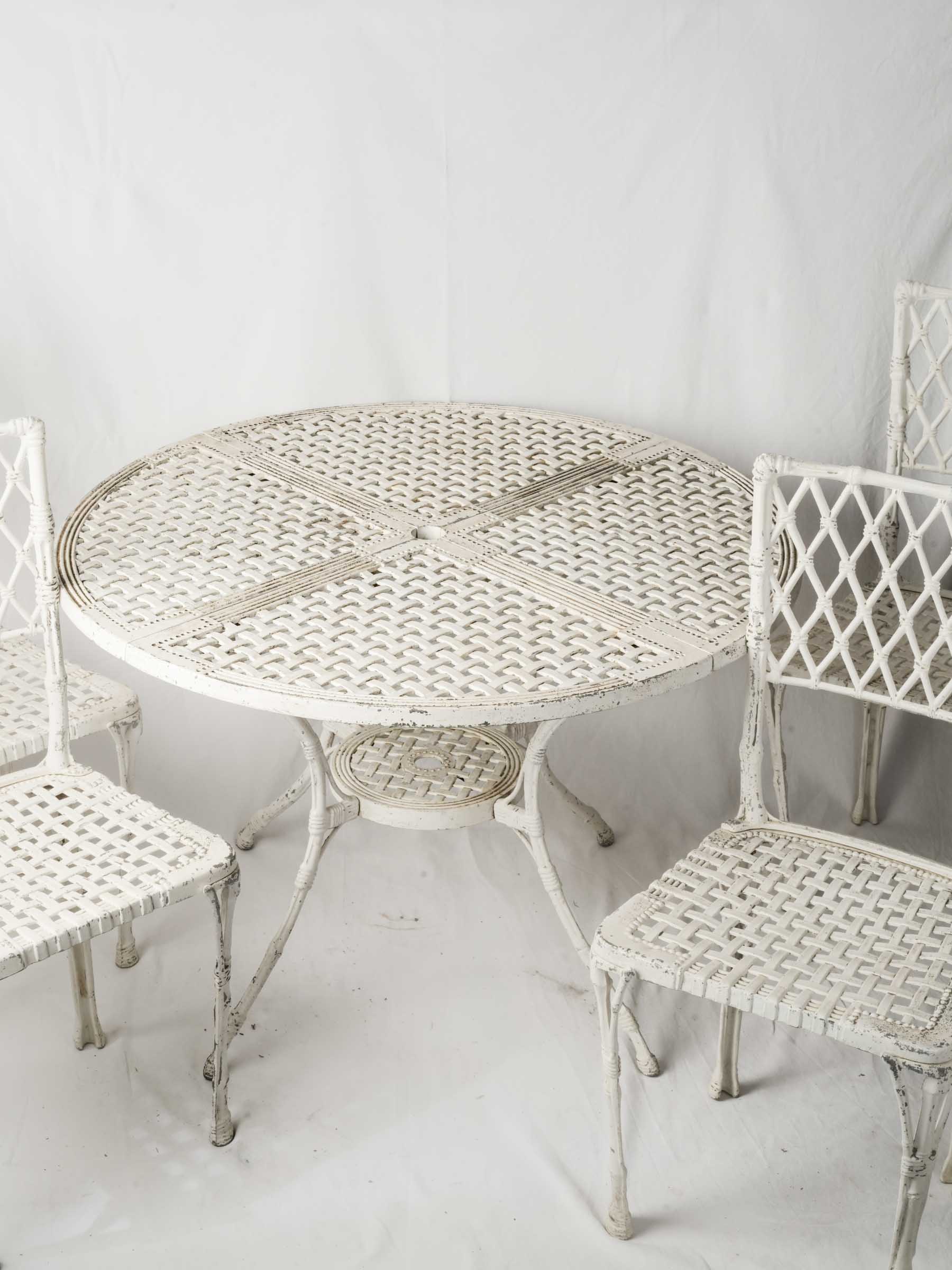 Vintage Cast Aluminium Garden Set w/ Faux Bamboo Design