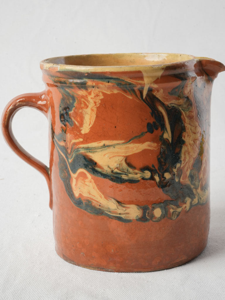 Late 19th-Century Pitcher from Savoy w/ Jaspe Glaze - 6¾"