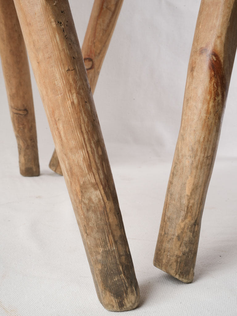 Set of Six Alpine Fir Board-Back Chairs with Heart Cutouts