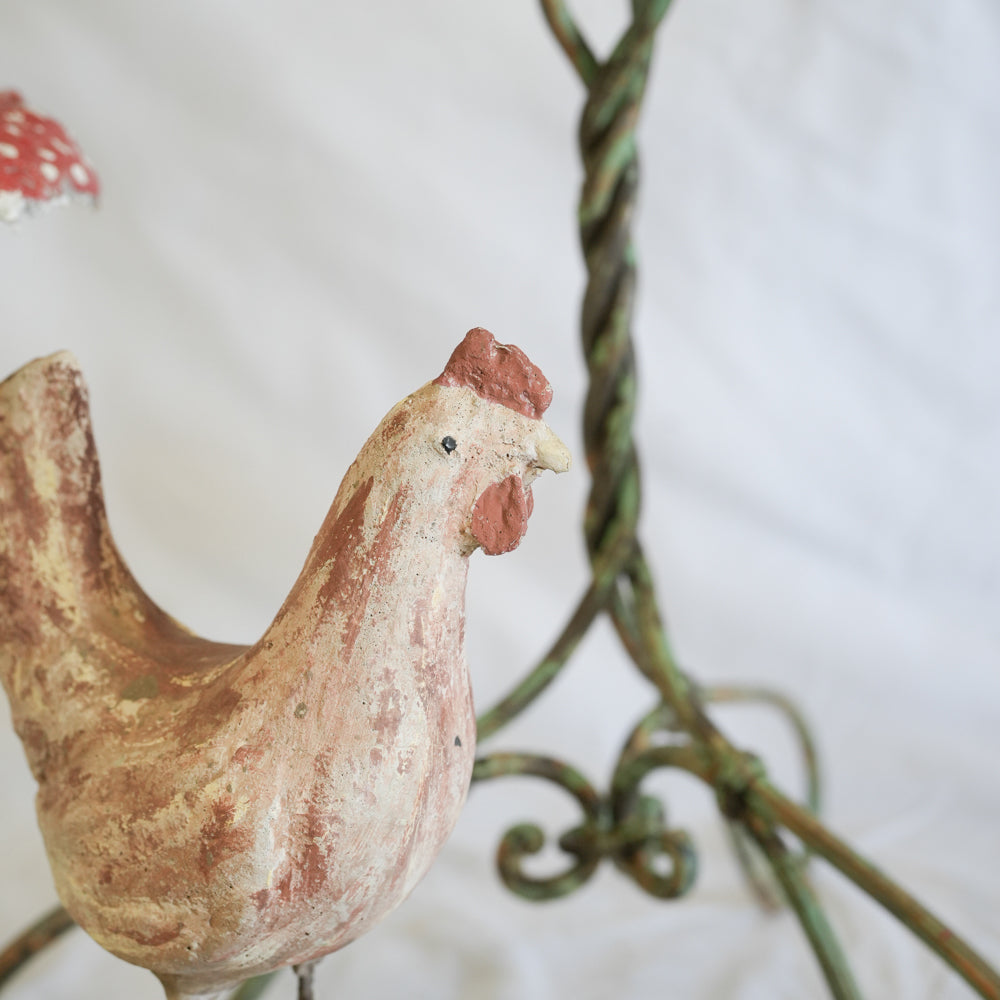 Artistic, Spirited, Aged French Rooster Ornament